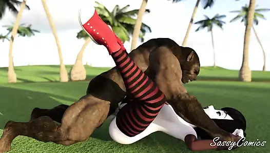 Mavis Dracula gulf parkurunda canavar tarafından sert sikiliyor