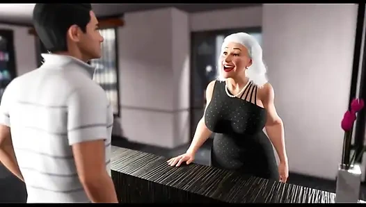 70 yaşındaki kadın seksi ve genç kuaför