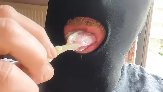 Tasting a condom
