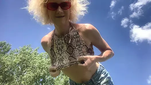 Jeans shorts in the sun