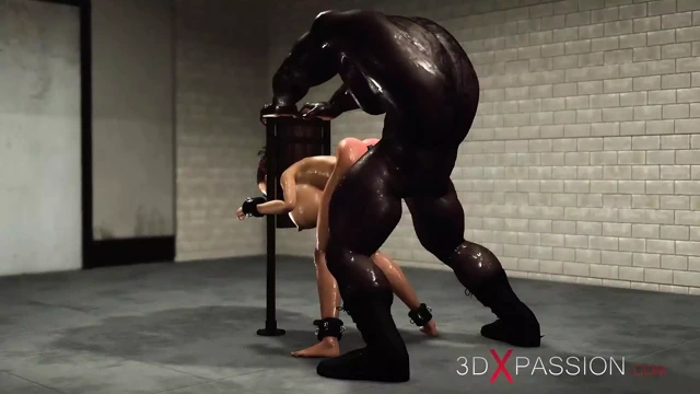 Kelepçeli süper büyük memeli esmer büyük siyah yarakla sert sikiliyor