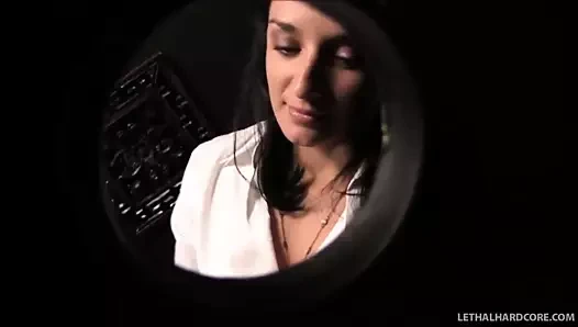 teen okul kız sheena ryder yalvarır için horoz at kilise