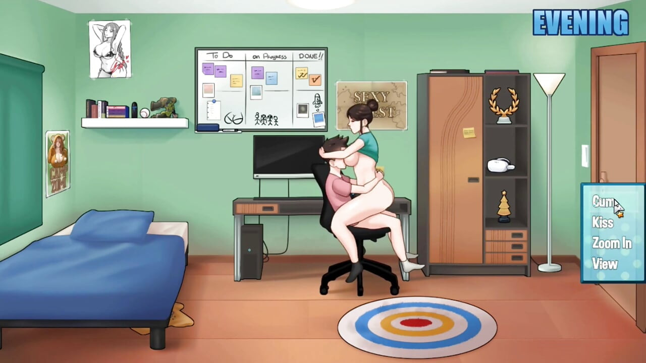 Hentai oyunu - ev işleri - bayanlar ile dörtlü seks