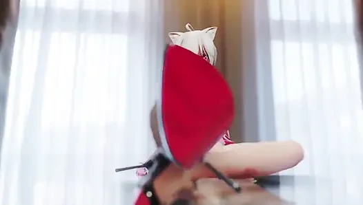 Çikolatalı krema cheongsam; Siyah çoraplı; Kırmızı soled yüksek topuklu ayakkabılar