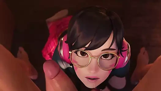 D.va büyük bir kremsi yüz (kız öğrenci versiyonu) elde edene kadar dick emme