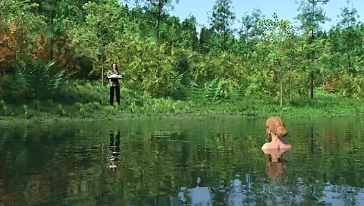 Step Sister Having Fun With Stepbro In The Lake Water