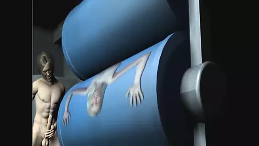 Cin kız sıkma makinesine sıkıştı