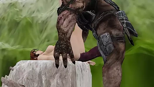 Köpek balığı canavarı büyük yarakla sert sikişiyor