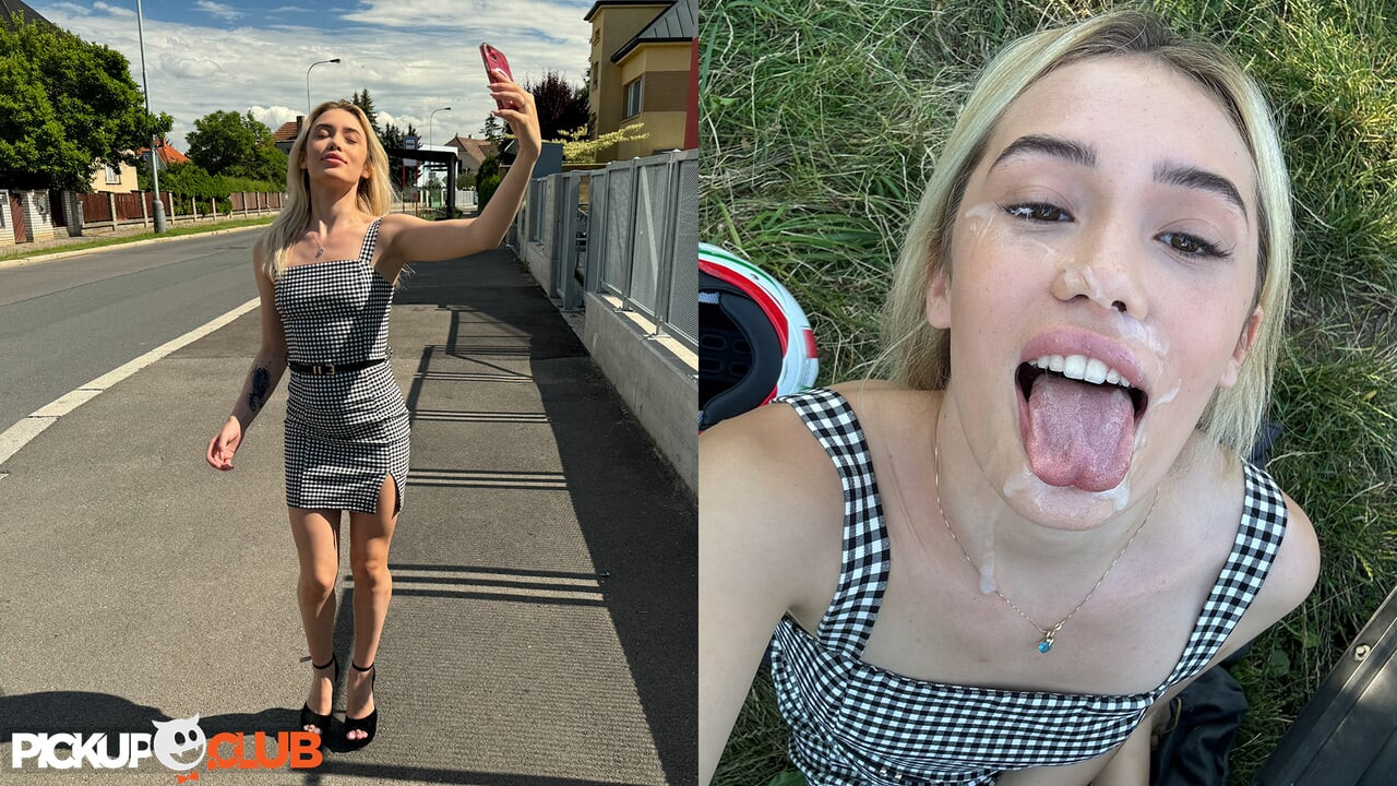 PickUpClub - Sexy Insta Chick Rika Fane Rides Scooter and Cock Outdoors