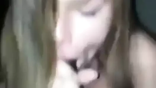 White Woman Jerks, Sucks, & Swallows