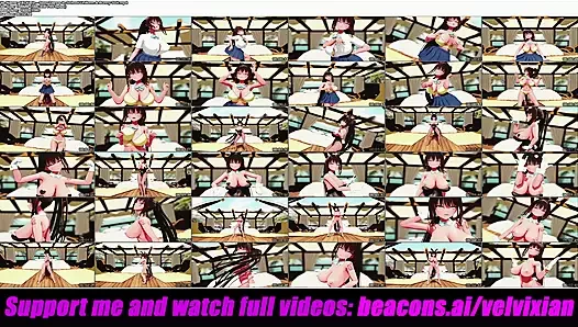 Karin - okul üniformalı ve tavşan takım elbiseli seksi dans (3d hentai)