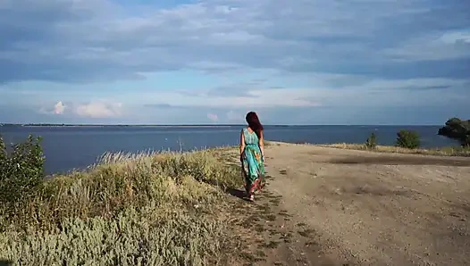 Volga-river'ın üzerinde dik bir şekilde