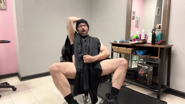 Hairy Muscle Daddy barber at the barber shop horny for penis porn cock addicted hairy muscle dick daddy dong