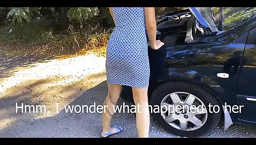 Araba tamiri için aptal sarışını sikiyor