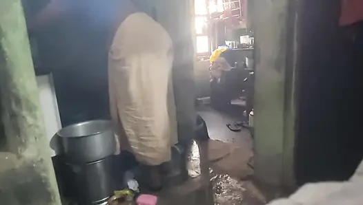 Hot women in bathroom show his body