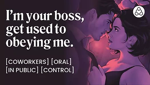 Slutty rival colleague lets me cum in her mouth  Surveillance camera office fuck  Dripping wet pussy fingering ASMR