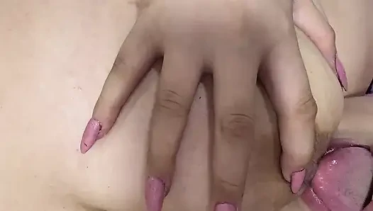 Hot mom loves to suck her tits very tasty