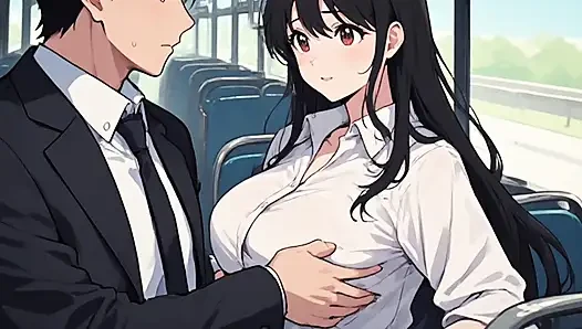Anime kız trenle adamı baştan çıkarıyor