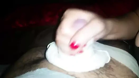 külotlu çorap ile handjob