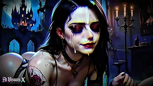 Ateşli gotik cadı - perili kalede anal ve dağınık boşalma (4k yapay zeka oluşturuldu)