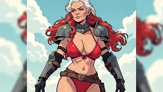 Anime tarzı seksi savaşçı orta yaşlı seksi kadınlar
