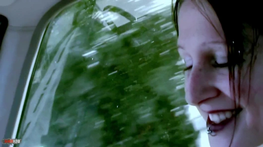 Gothic Brunette Hitchhiker Lou-ann Pays for Ride with Hardcore Anal  Sex