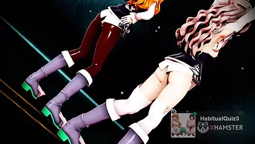 Mmd r18 zala pola, küçük memeli seksi kaltak, üvey babasının küçük aletiyle oynamak istiyor, 3d hentai