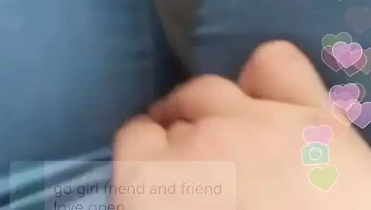 shy girl touch her self with jeans