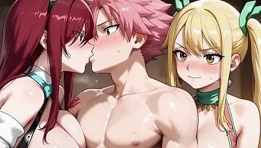 Lucy, Erza ve Natsu (ffm) Ft V2
