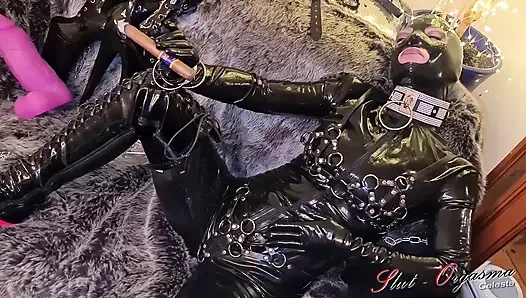 Siyah lateks purolu sürtük-orgazm celeste sigara içme fetişi ve Almanca yumuşak konuşma