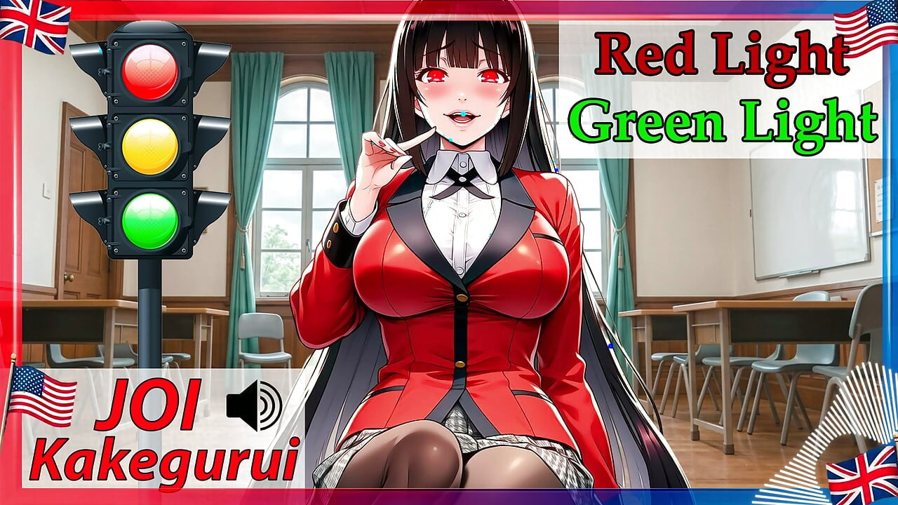 Kakegurui'den Yumeko ile Yeşil Işık, Kırmızı Işık. İngilizce ses. JOI hentai.