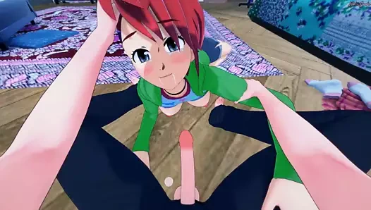 Frankie koruyucu cum dışarı tükürür, sonra pov becerdin alır.