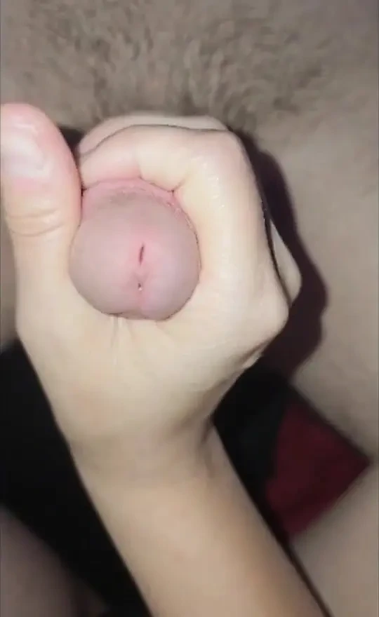 Milking the pre cum out of his hard cock