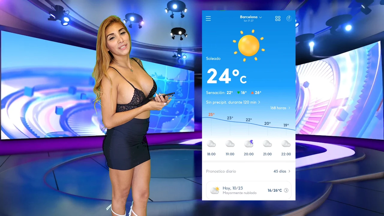 The new weather girl has wardrobe problems