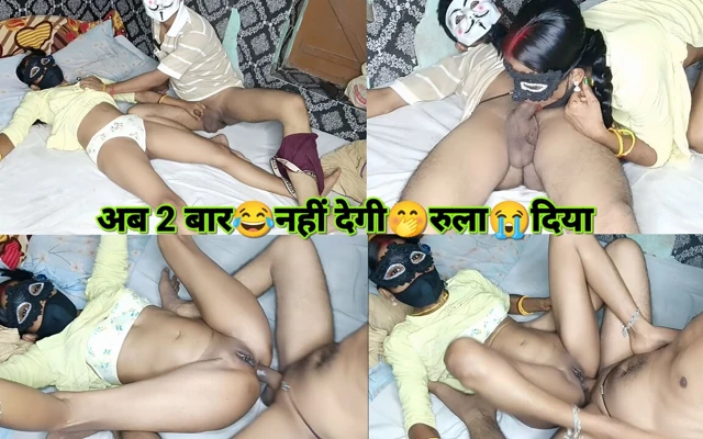 Evli üvey kız kardeş yüksek sesle inledi ve ilk kez acı verici anal seks yaptı. Ve biraz daha ağlamaya başladı