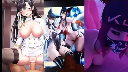 Atago (azur şeridi) ve ahri (lol) cum haraç, sop