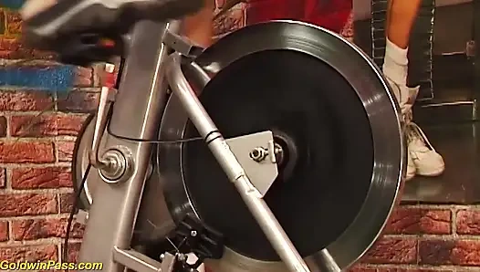 Cute young busty hairy bush teen fucked at the gym