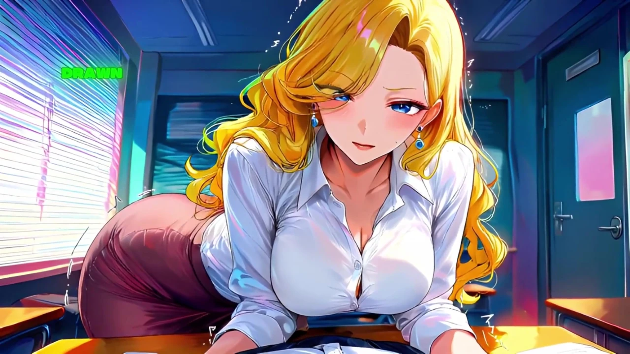 Extra Lessons After Dark with Blonde MILF - Ai Animation