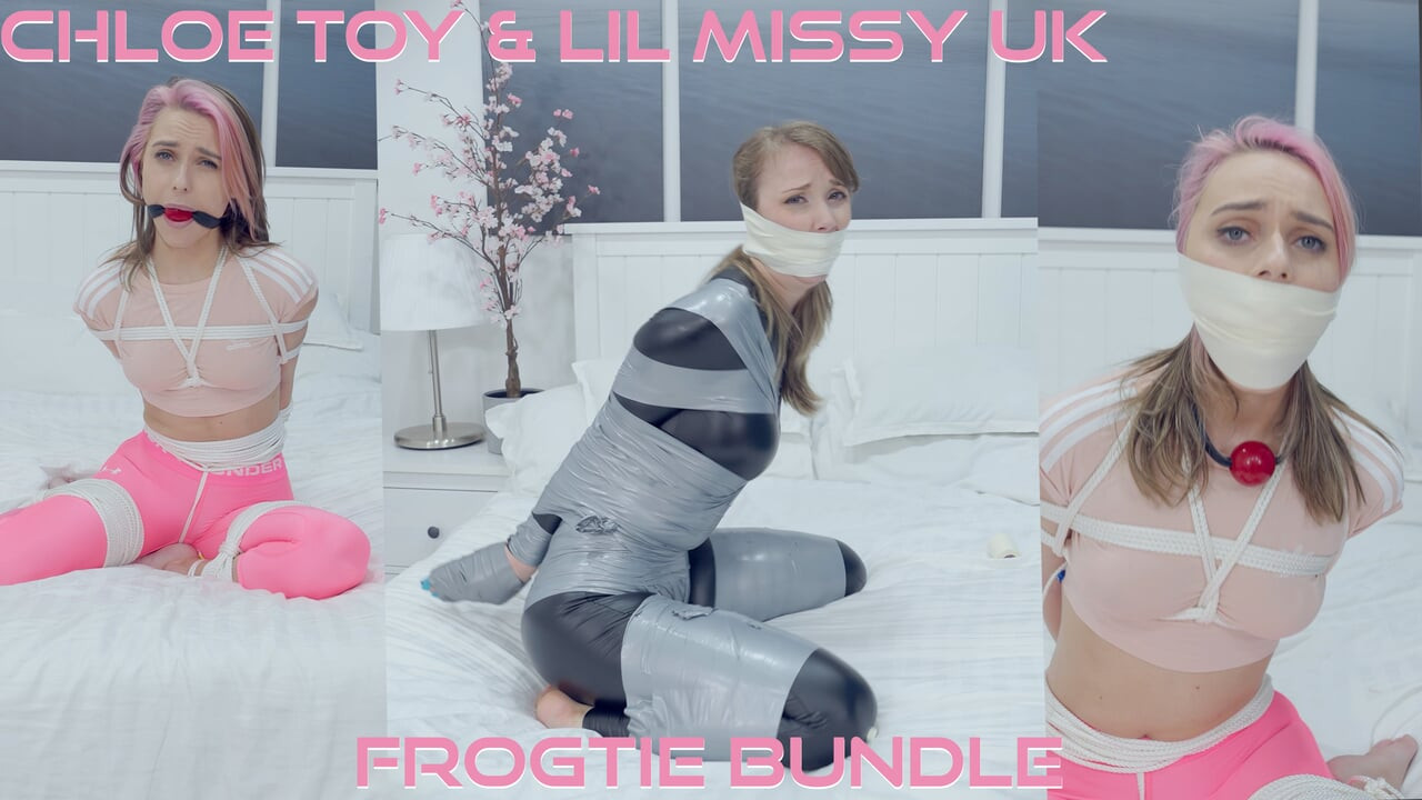 Chloe & missy - frogtie bundle (Gagattack.Nl) bağlı ağzı tıkalı damsel sıkıntı içinde