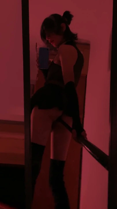 Goth slut loves to break her cunt with big objects | Clip 2