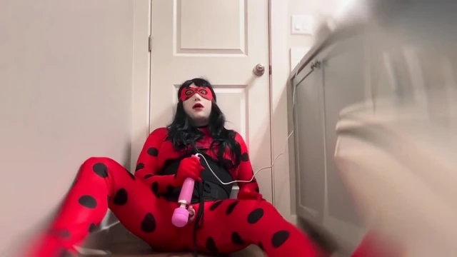 Sissy heroine caught and made to cum in chastity