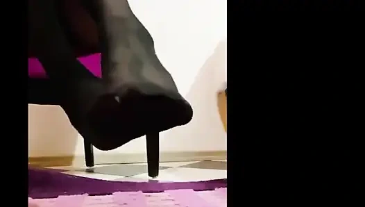 Seksi çoraplı ateşli bacaklar amcığım ve benim