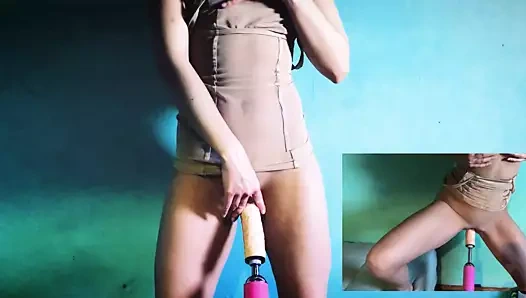 Slutwife dans ve kahrolası ile bir dev sikme makine