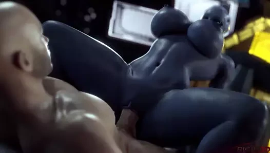 60 fps'de Liara cowgirl kokpit seks