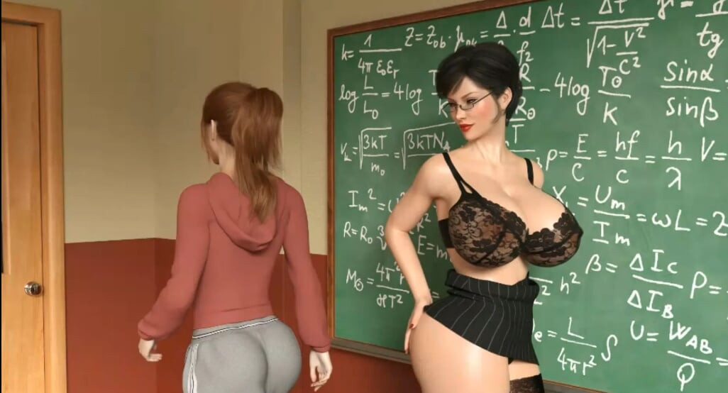 Orta yaşlı seksi kadın öğretmen öğrenciyi sikiyor (futa) , 3 boyutlu anime oyunu oyuncusu