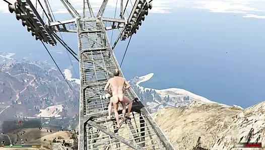 Amanda De Santa cheats husband with trevor in 2,619 feet mountain