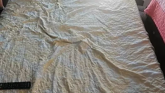 The hair of a sexy woman dances naked. Sensual massage of a hot amateur couple with oil on the body.