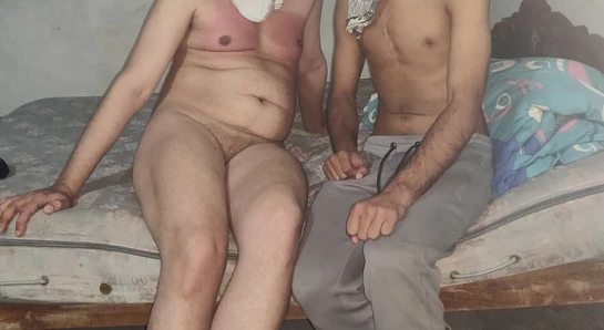 Sexy FEM boy having sex with two desi daddy's