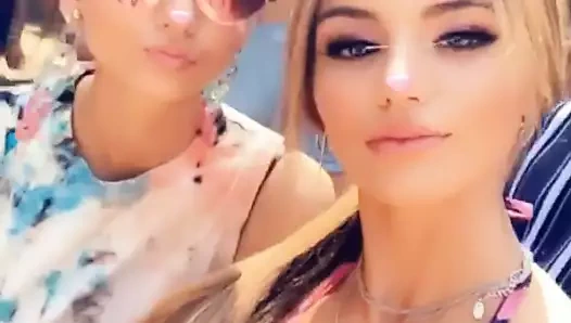 Bir konserde Madison Grace reed ve sıcak sarışın arkadaş