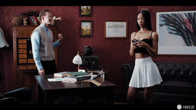 Bratty Girl Cheats On Boyfriend With Nerdy Classmate With Time Freeze Powers